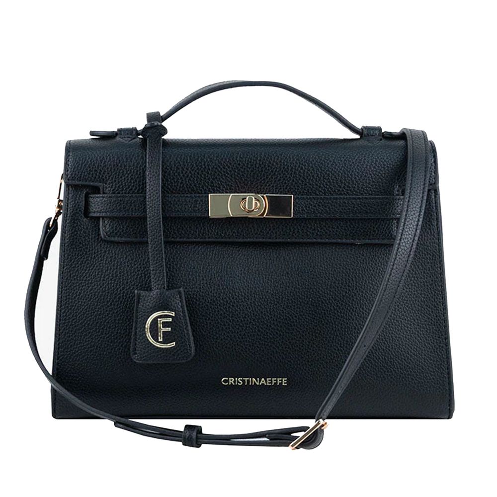 Black Artificial Leather Crossbody Bag