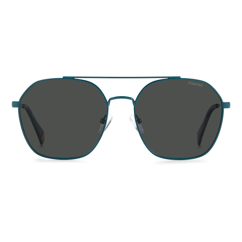 Blue Stainless Steel Sunglasses