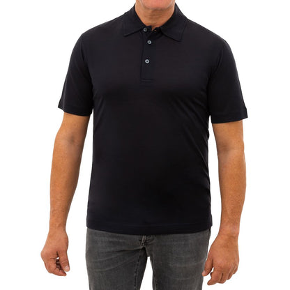 Black Silk Polo Shirt