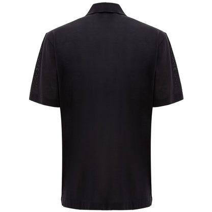 Black Silk Polo Shirt