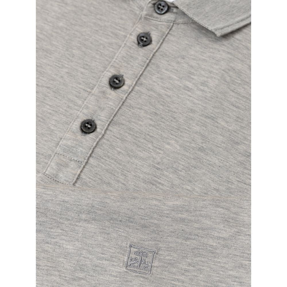 Gray Cotton Polo Shirt