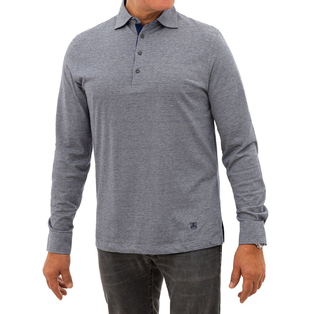 Gray Cotton Polo Shirt