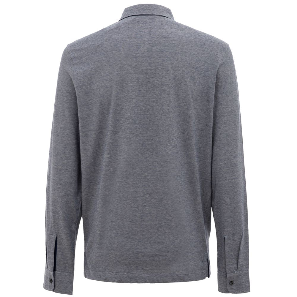 Gray Cotton Polo Shirt