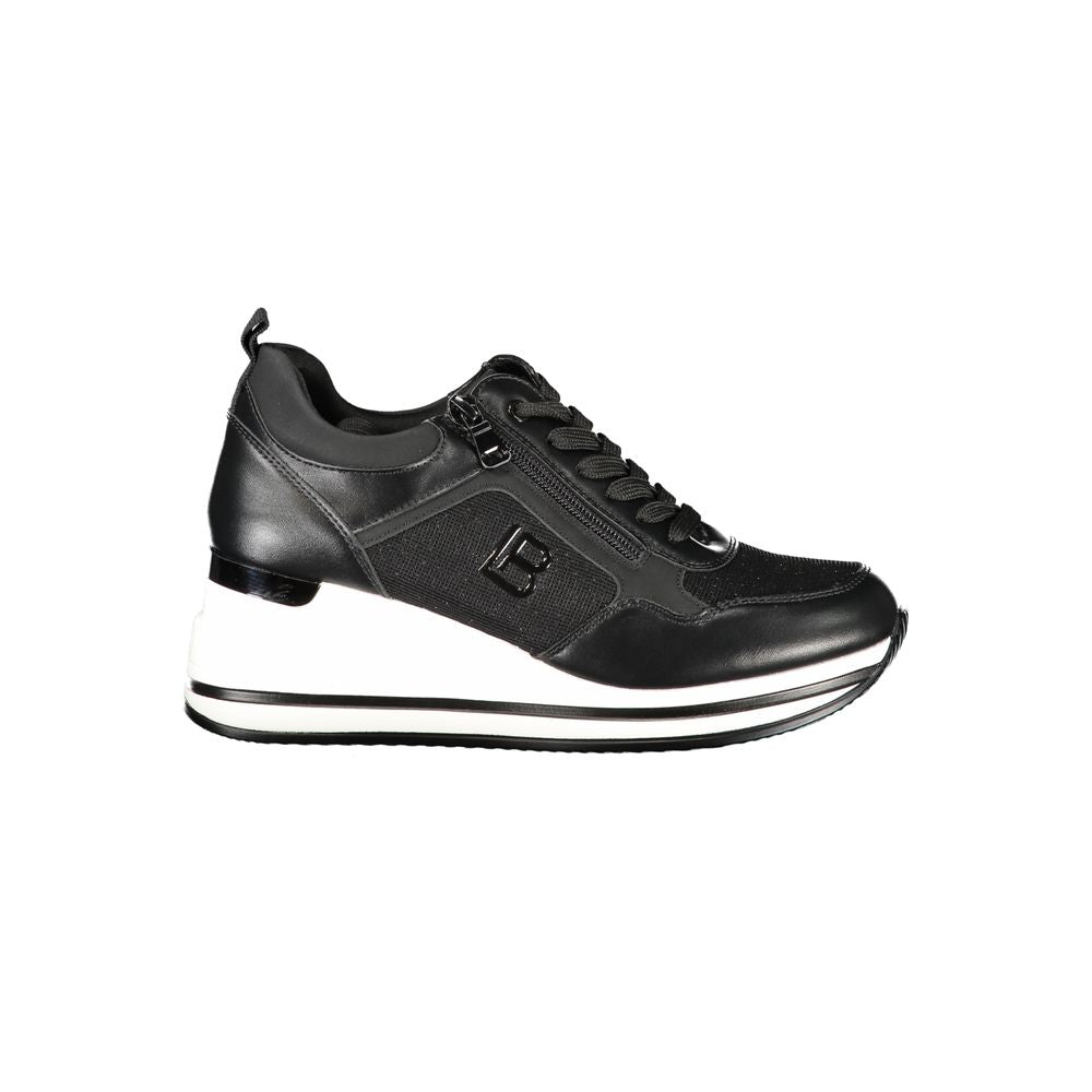 Black Polyester Sneaker