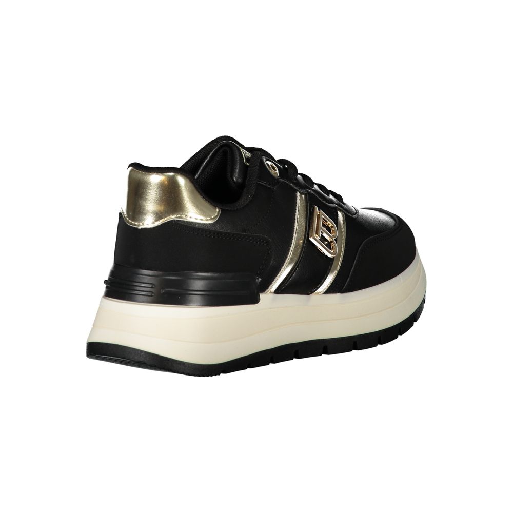 Black Polyester Sneaker