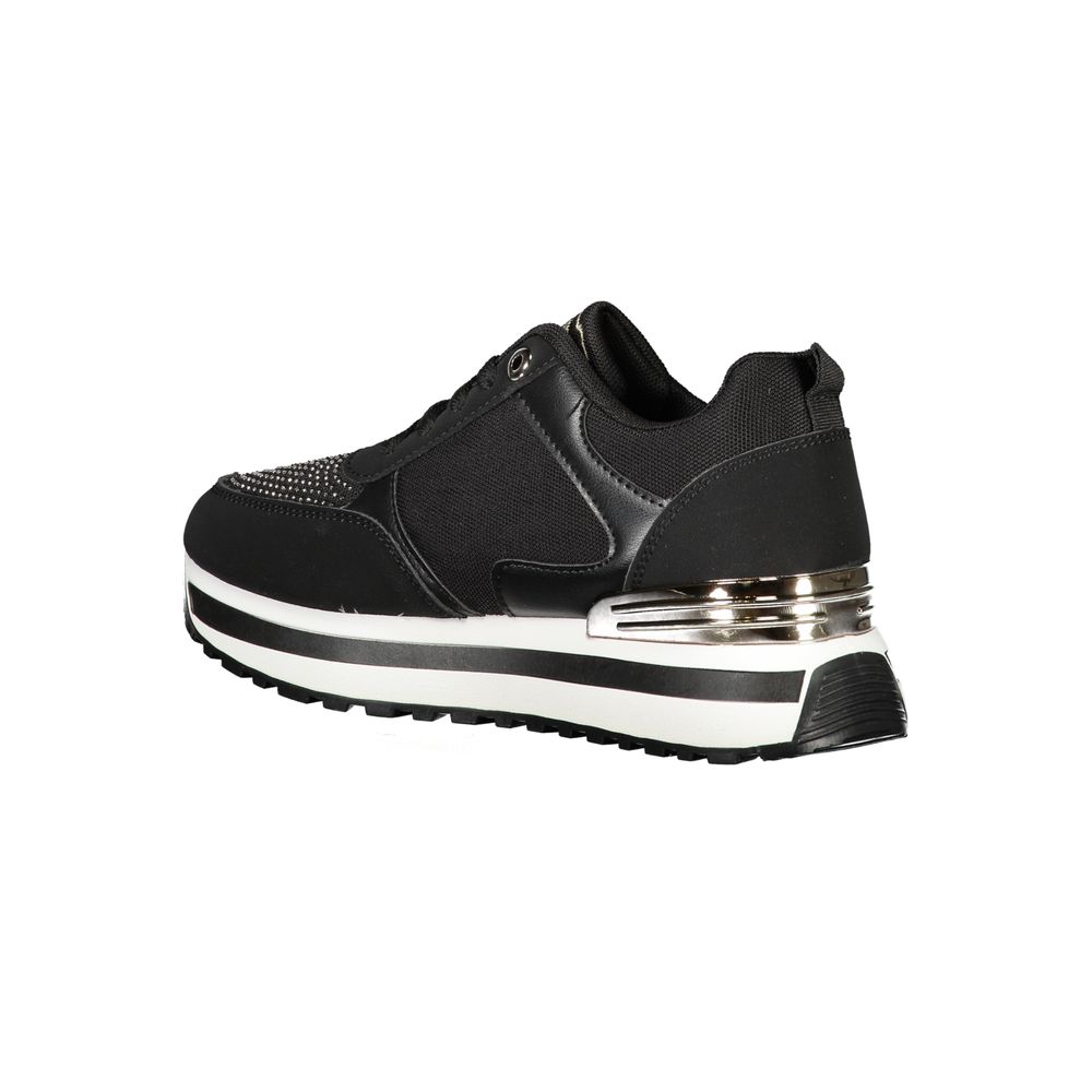 Black Polyester Sneaker