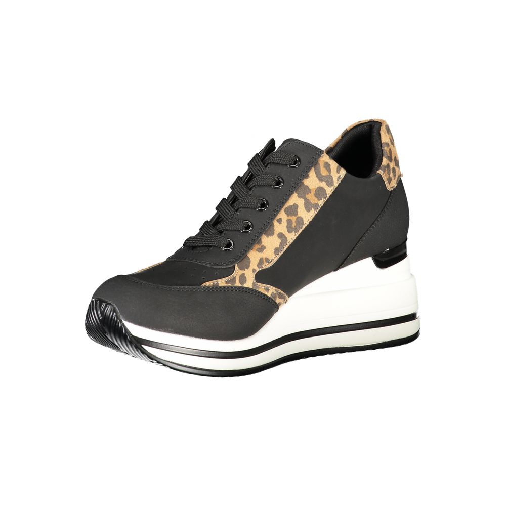 Black Polyester Sneaker