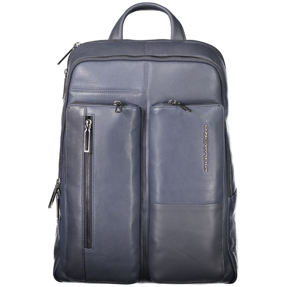 Blue Leather Backpack