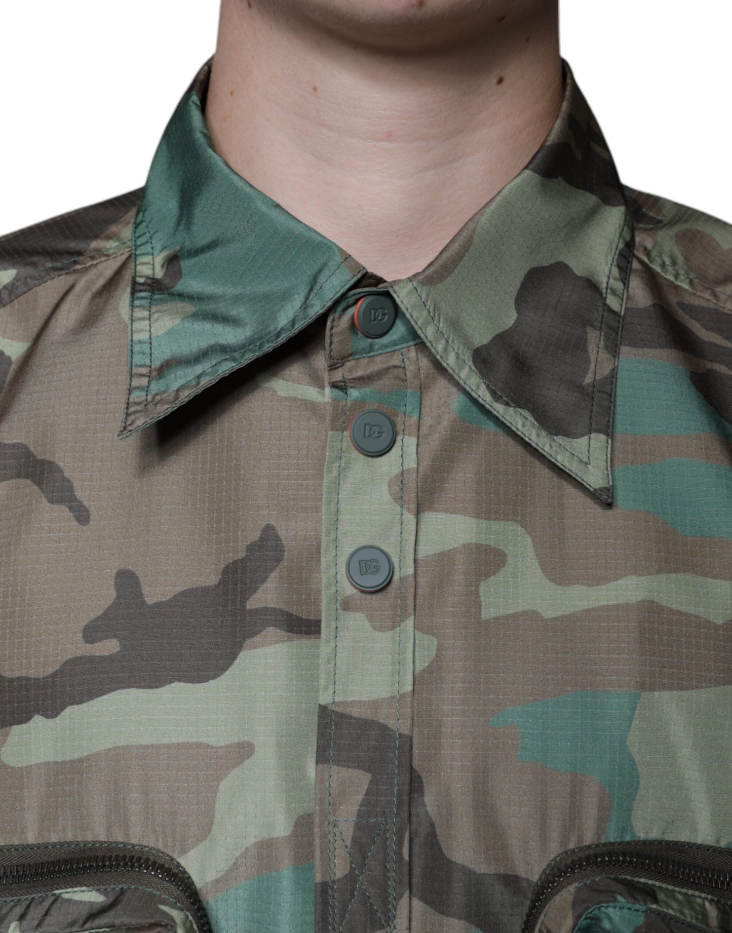 Multicolor Camouflage Button Down Shirt