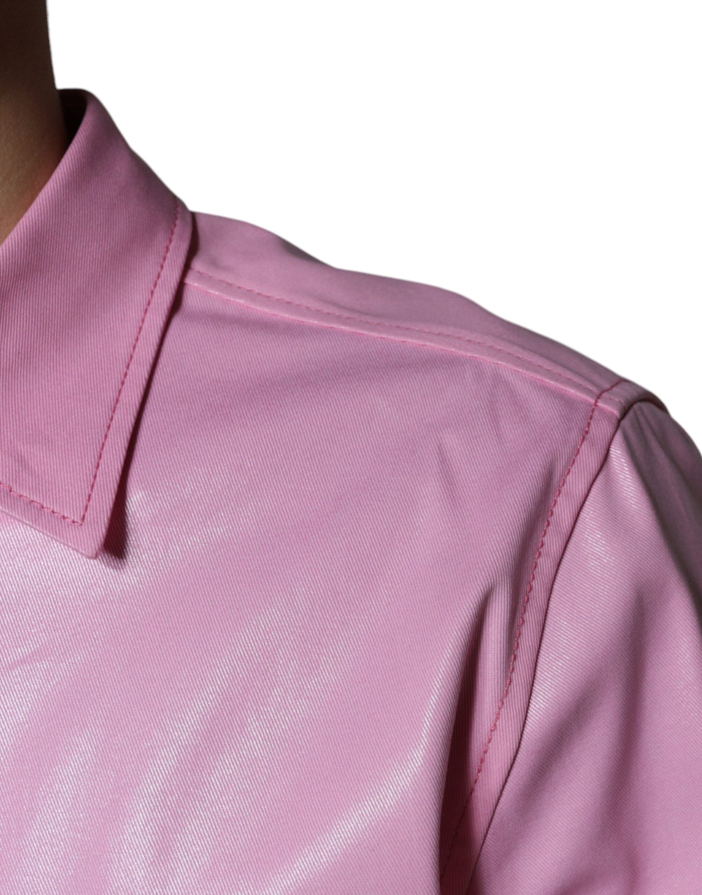 Pink Cotton Collared Button Down Shirt