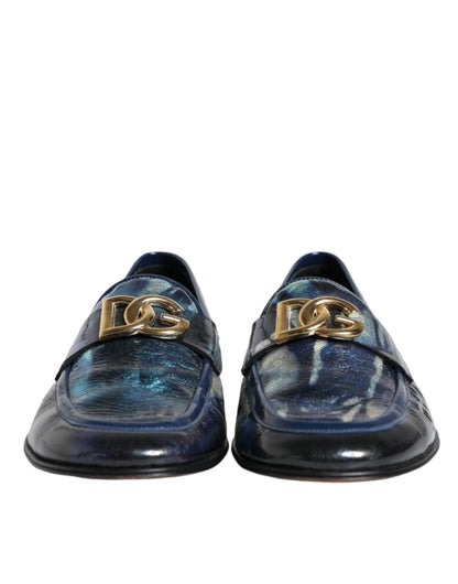 Blue Tie Dye DG Loafers Formal Shoes