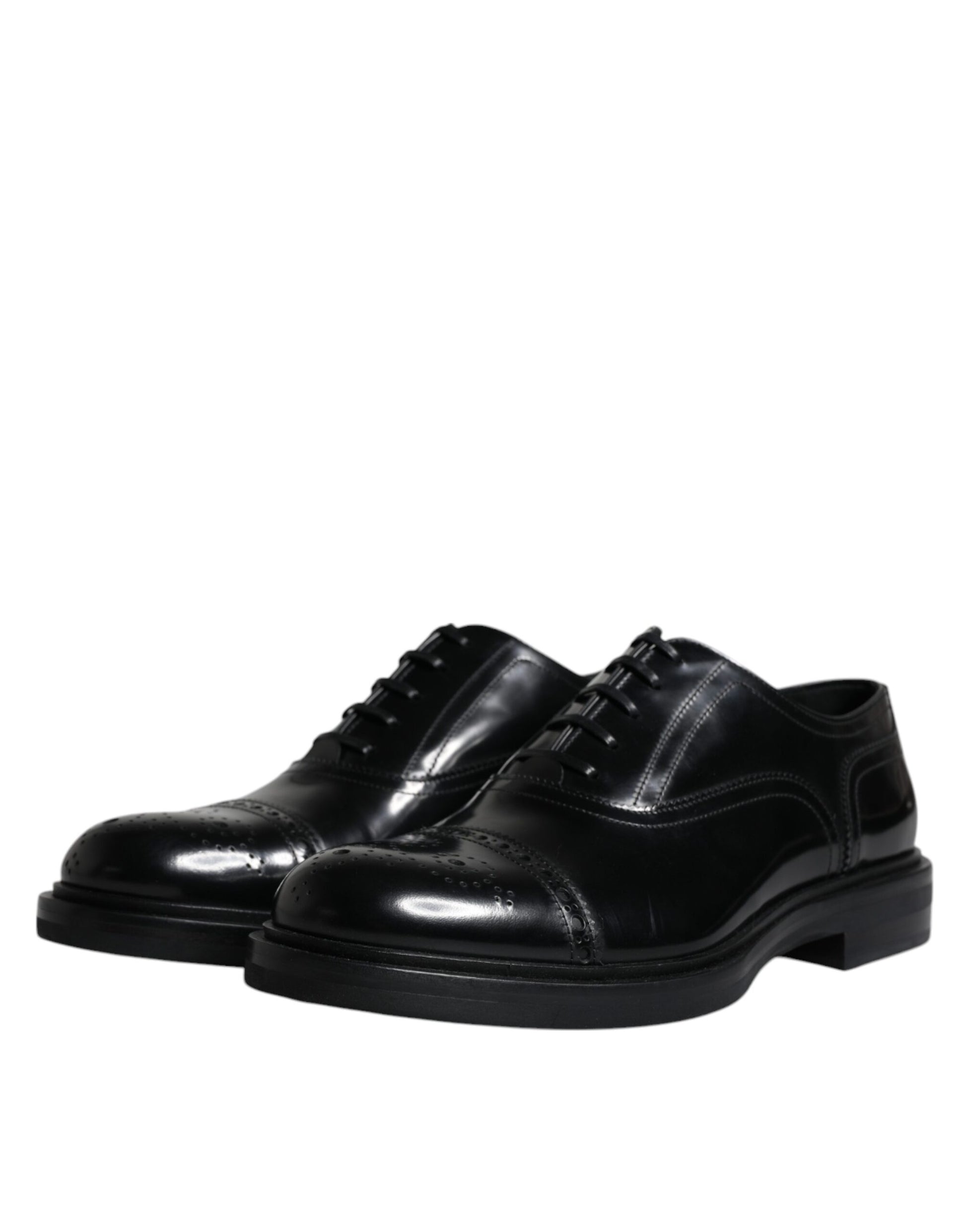 Black Leather Oxford Wingtip Men Formal Shoes