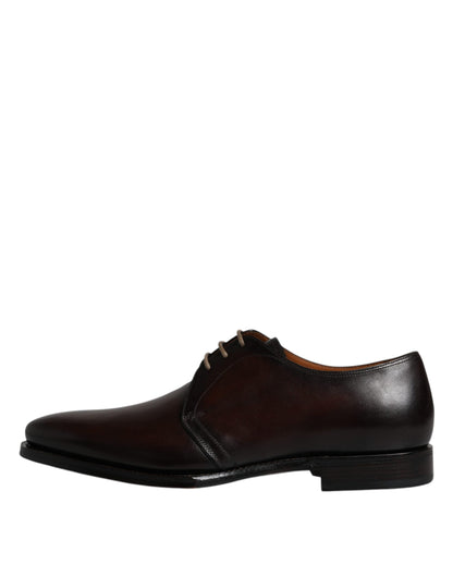 Black Leather Lace Up Men Derby Formal Shoes