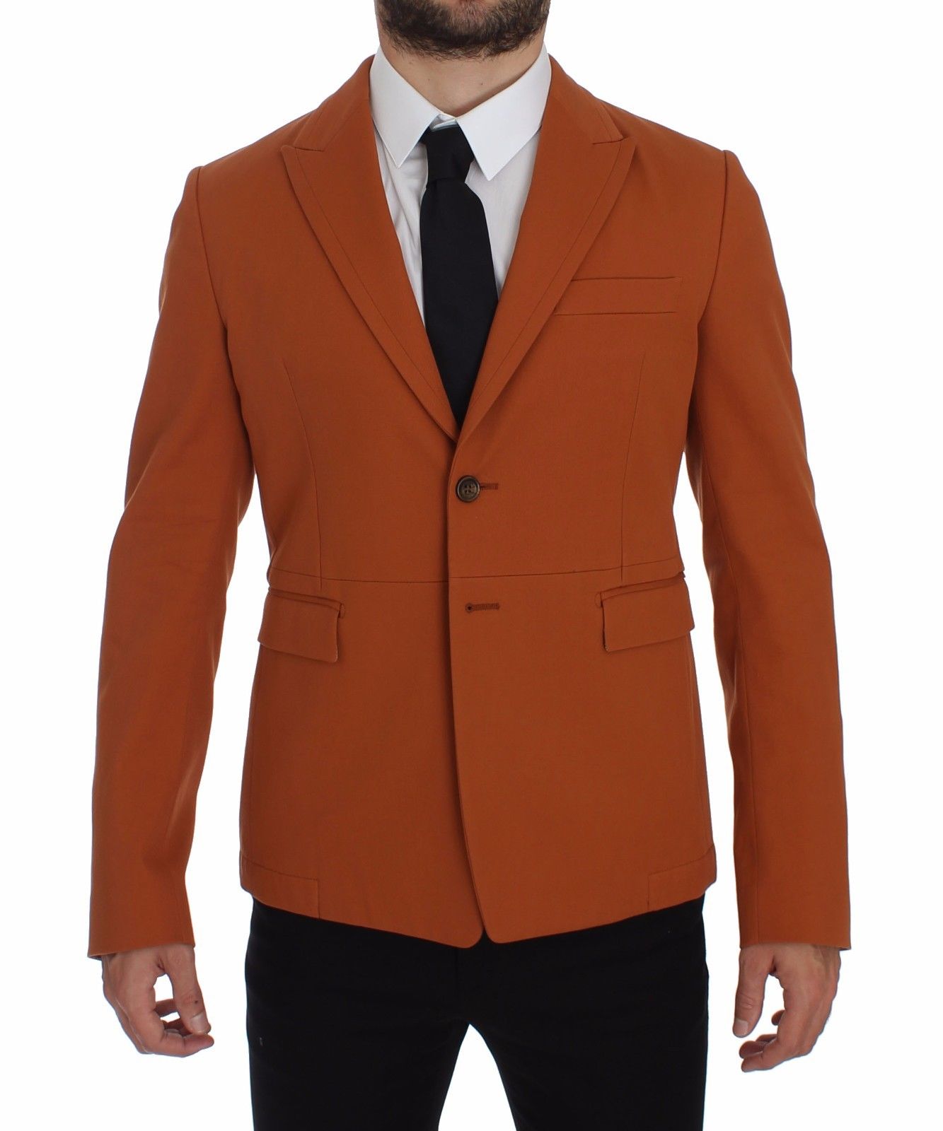 Blazer casual elegante de mezcla de algodón naranja