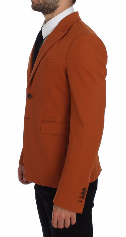 Blazer casual elegante de mezcla de algodón naranja