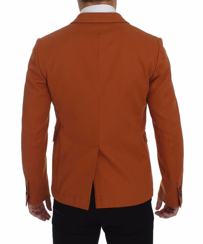 Oranje katoenen stretchblazer