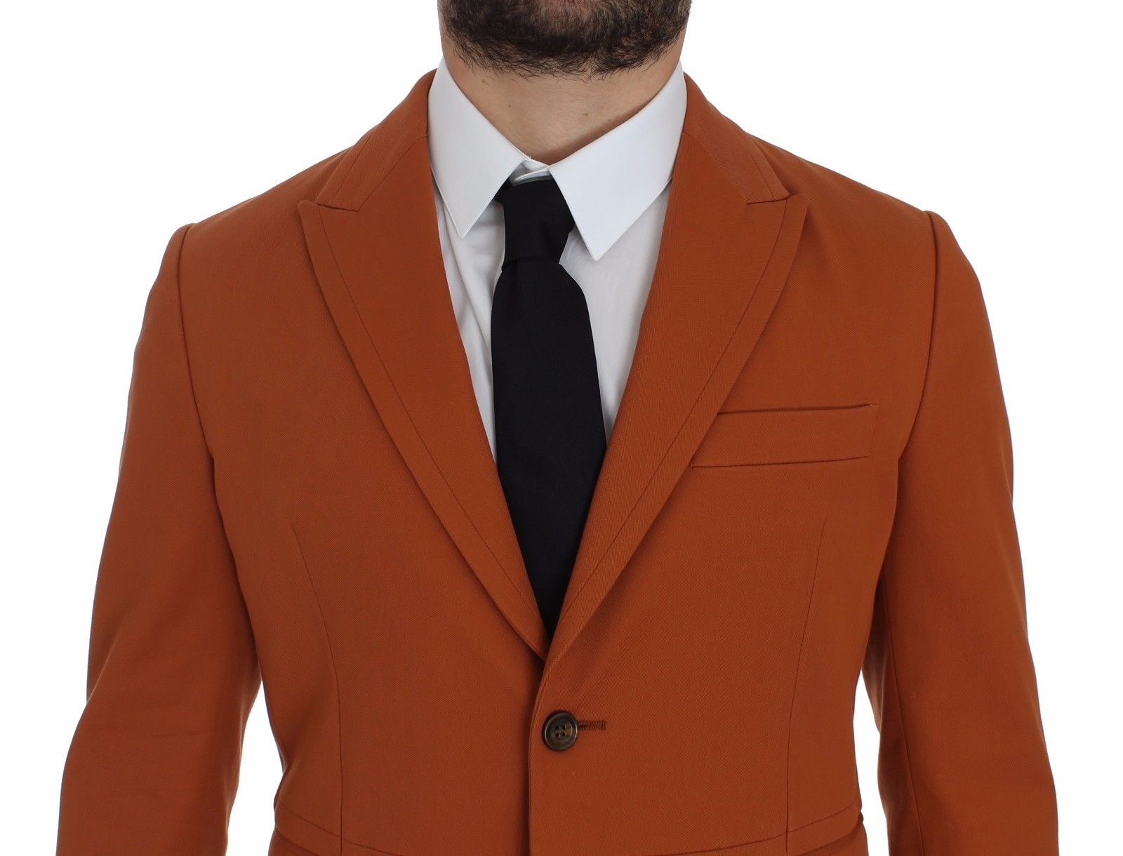 Blazer casual elegante de mezcla de algodón naranja