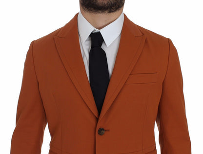 Oranje katoenen stretchblazer