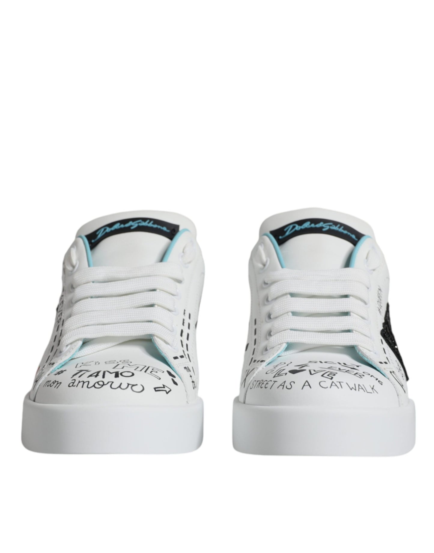 White Portofino Leather Low Top Sneaker Shoes