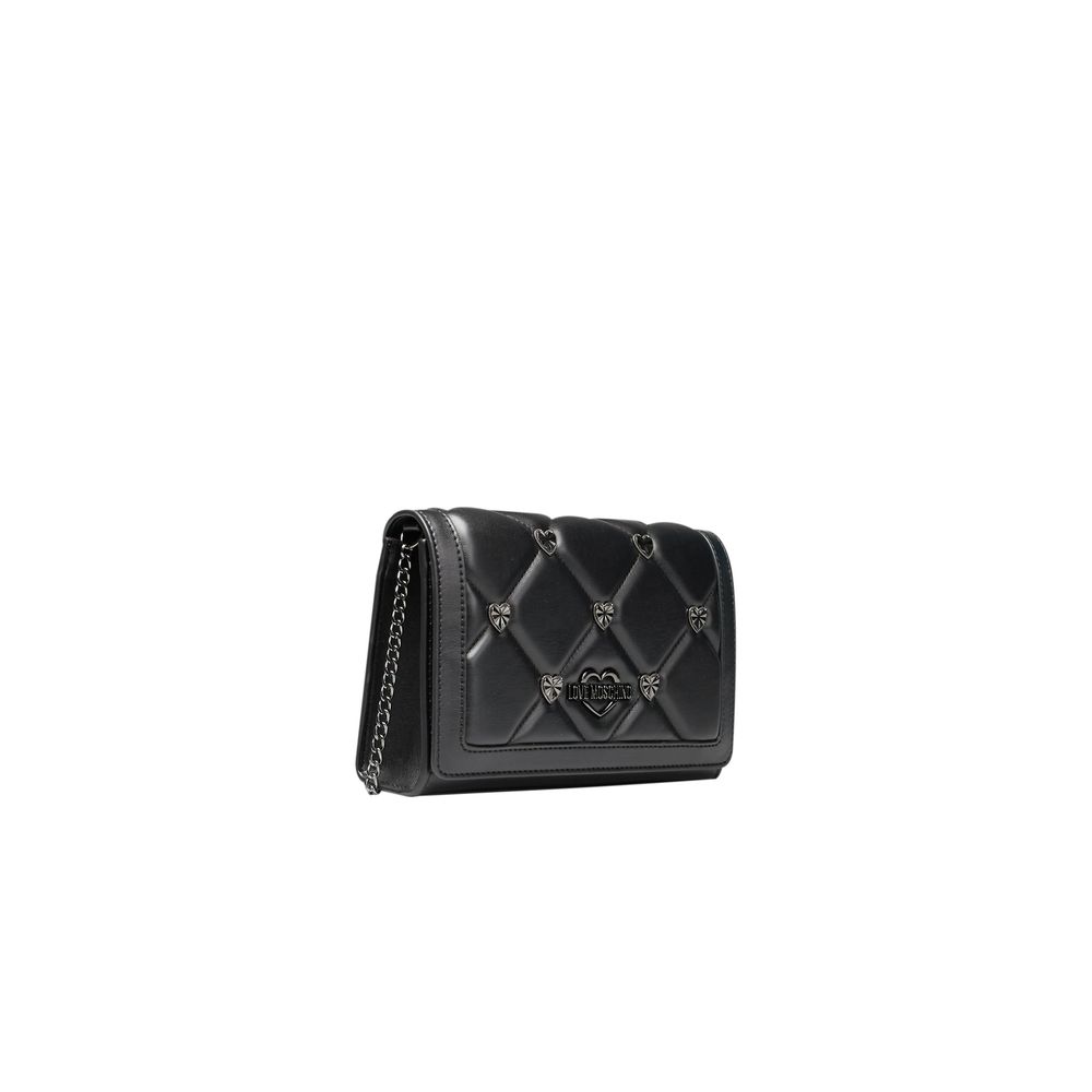 Black Polyethylene Crossbody Bag