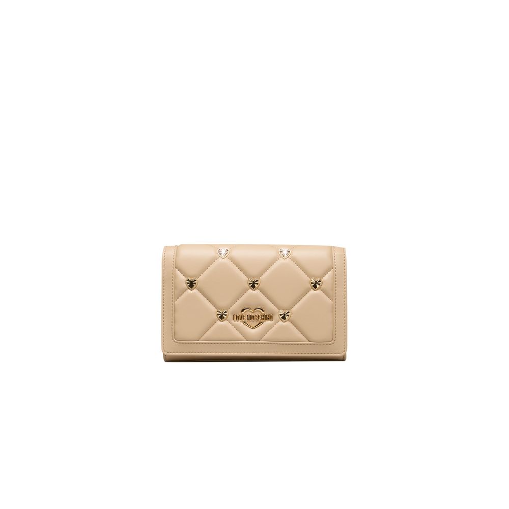 Beige Polyethylene Crossbody Bag