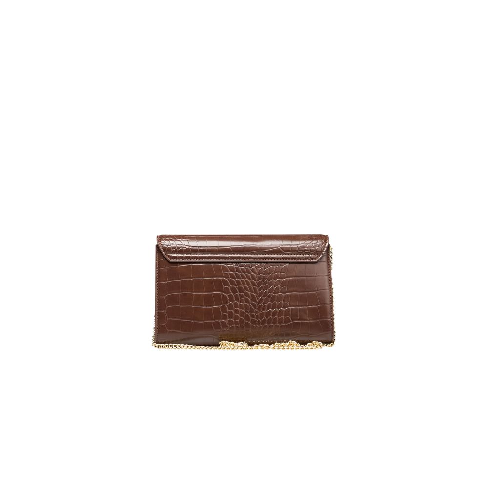 Brown Polyethylene Crossbody Bag