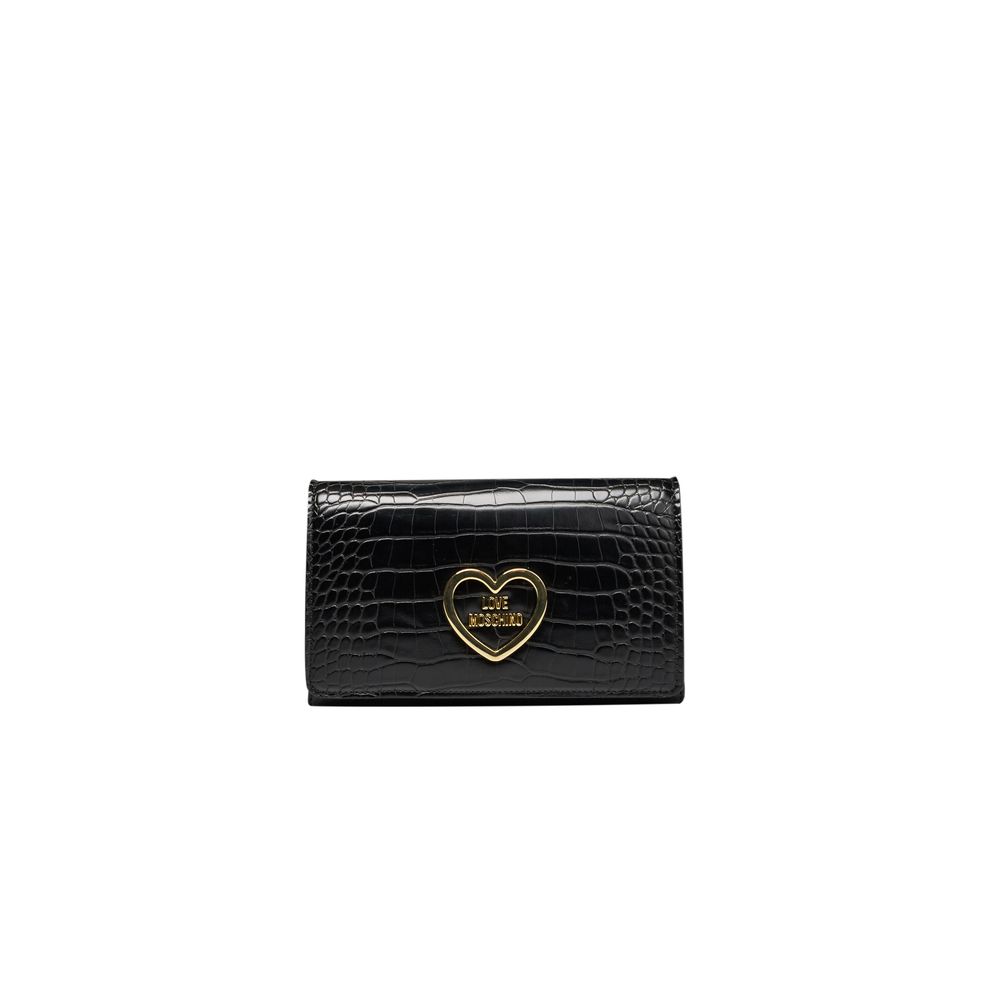 Black Polyethylene Crossbody Bag