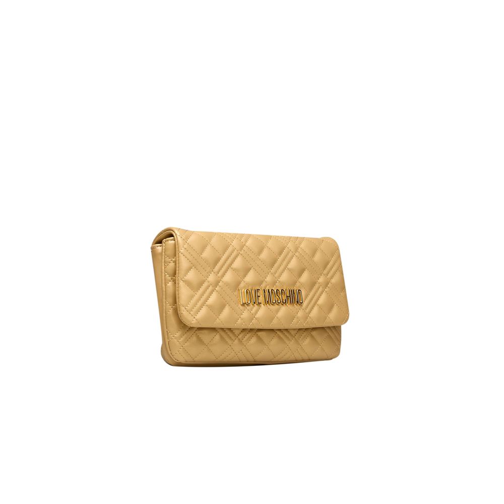 Gold Polyethylene Crossbody Bag