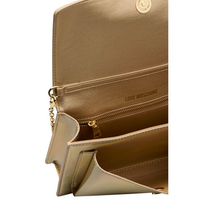 Gold Polyethylene Crossbody Bag