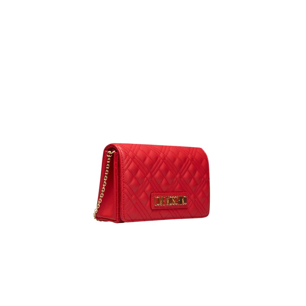 Red Polyethylene Crossbody Bag