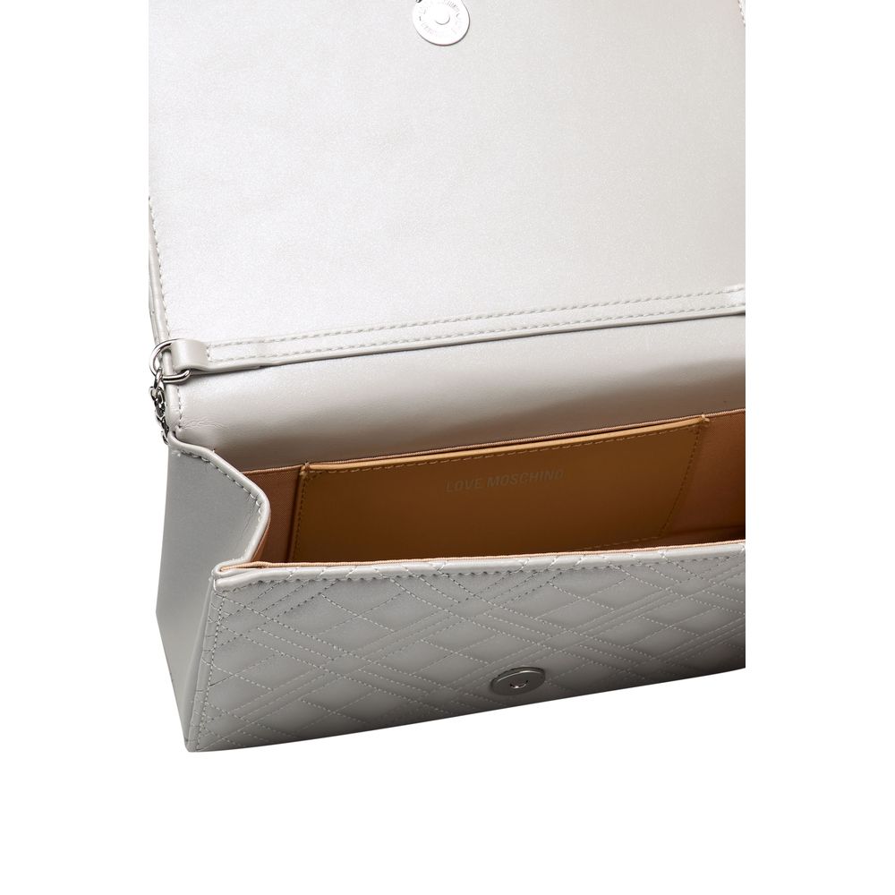 Silver Polyethylene Crossbody Bag