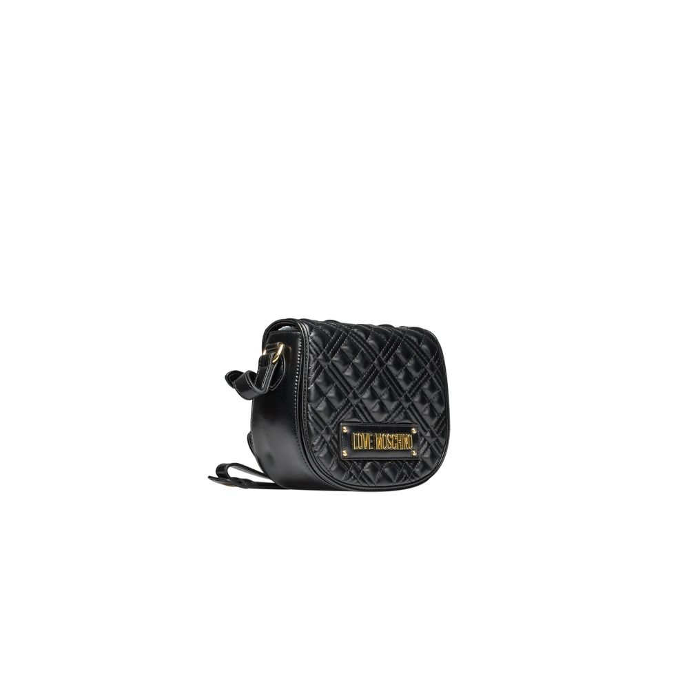 Black Polyethylene Crossbody Bag