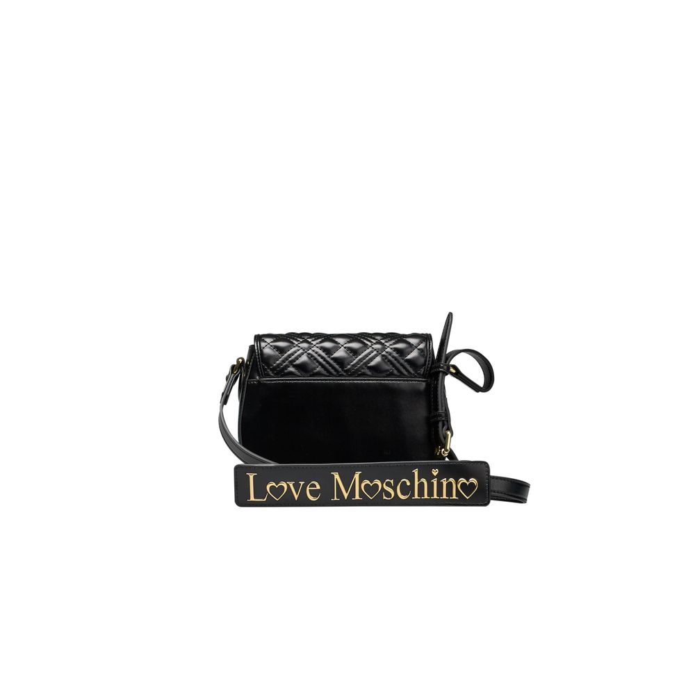 Black Polyethylene Crossbody Bag