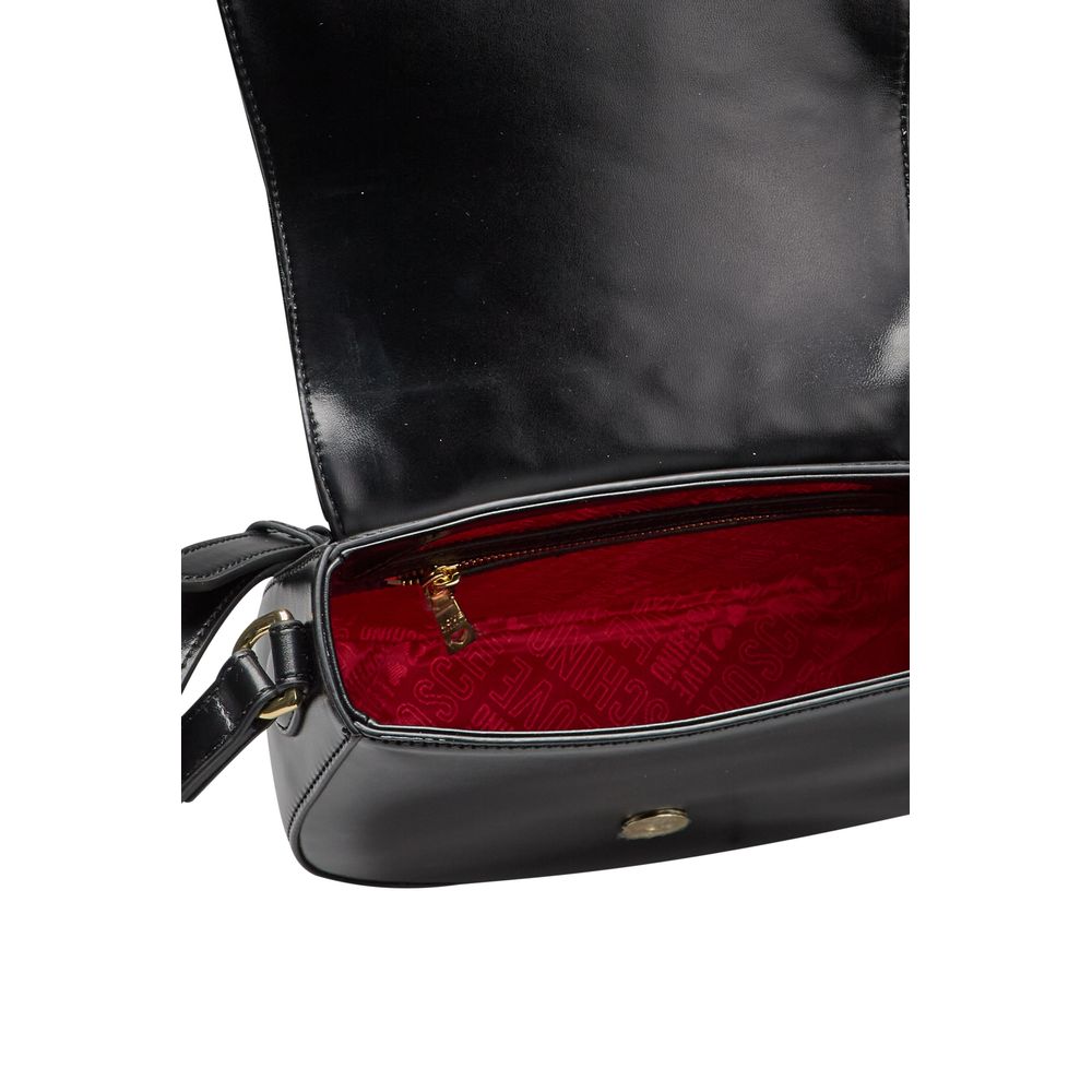 Black Polyethylene Crossbody Bag