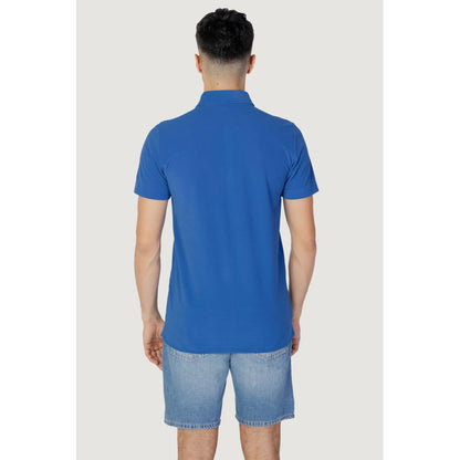 Blue Polyester Polo Shirt