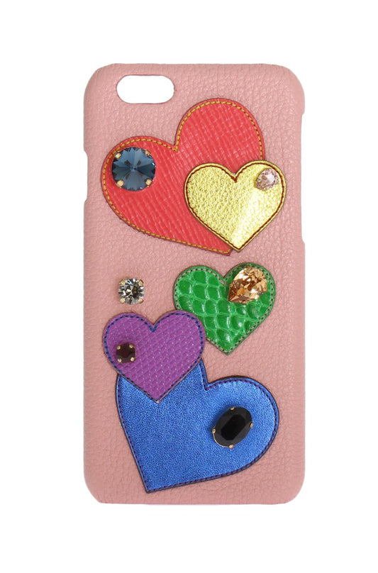 Chique roze leren kristallen iPhone-hoesje