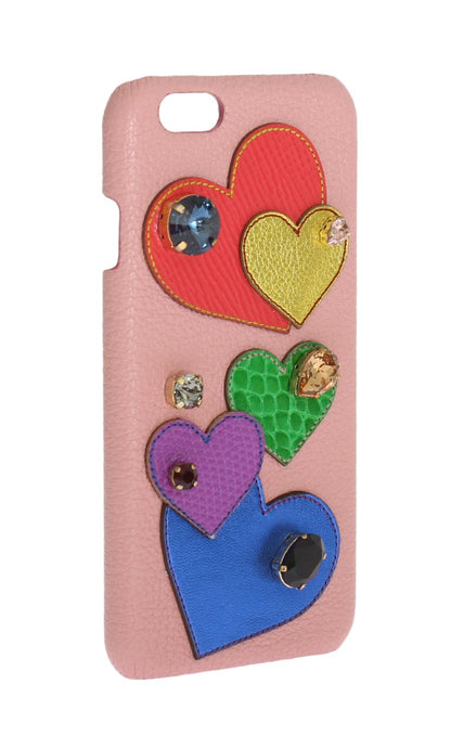 Chique roze leren kristallen iPhone-hoesje