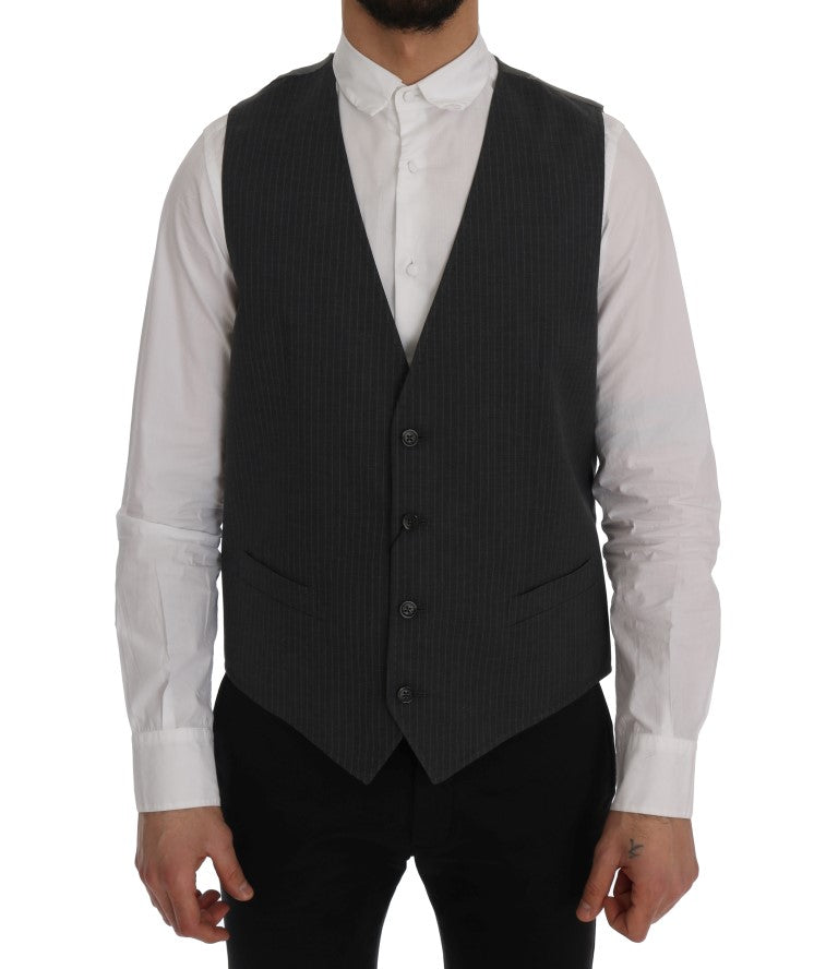 Elegant grijs gestreept gilet