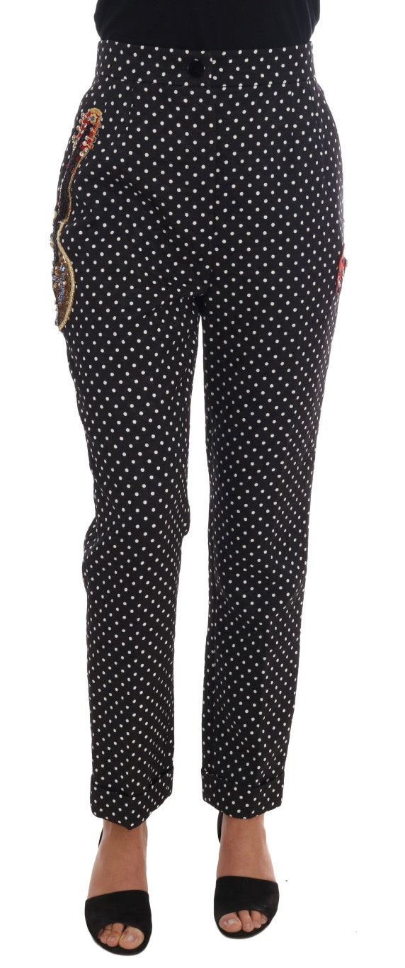 Elegant Polka Dot Embellished Trousers