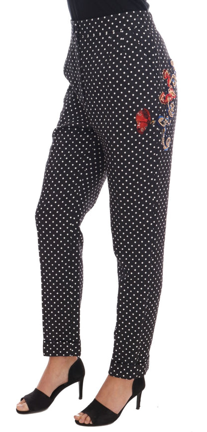 Elegant Polka Dot Embellished Trousers