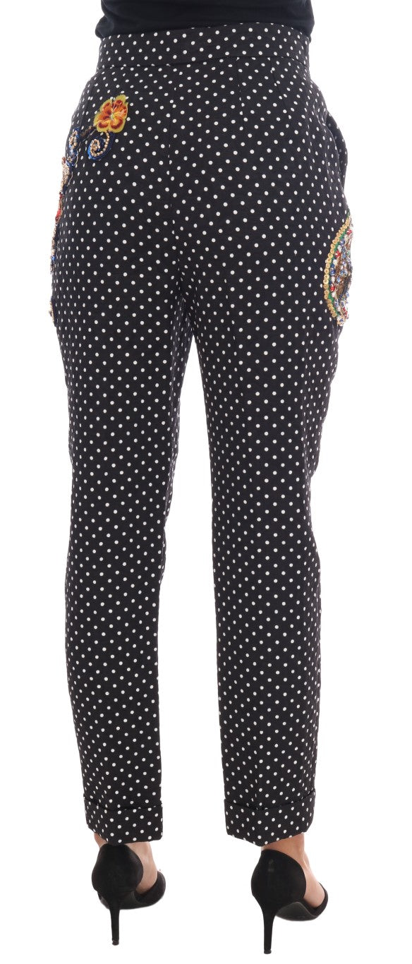 Elegante broek verfraaid met stippen