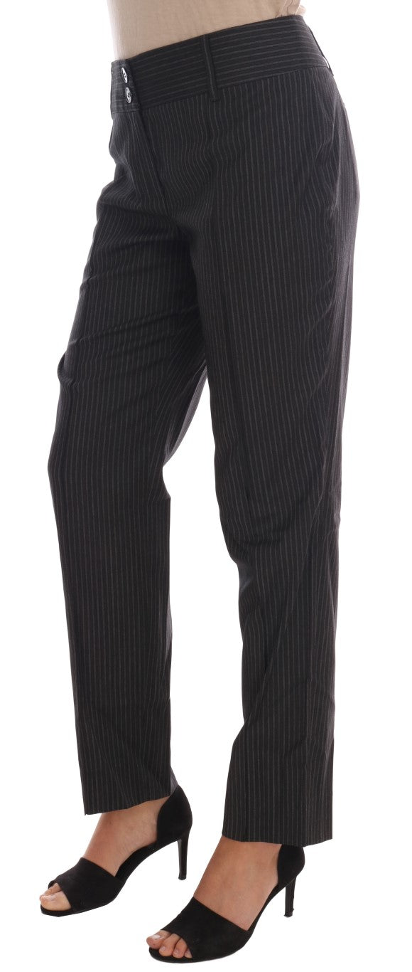 Elegant Slim Fit Striped Dress Pants