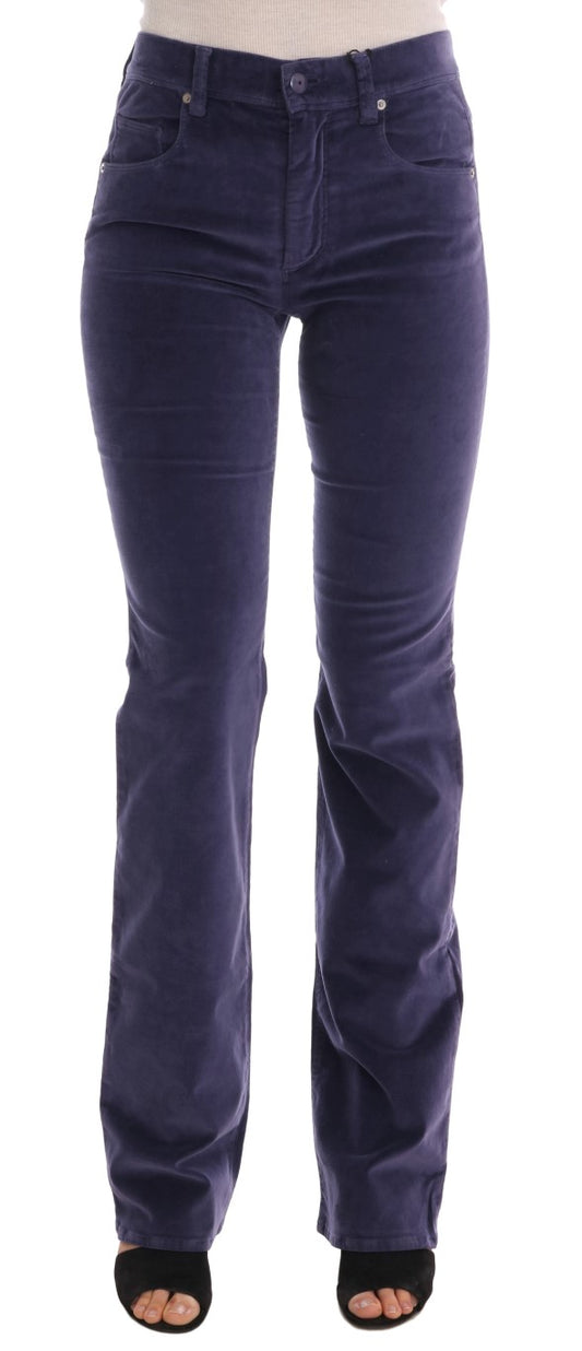 Chic Purple Corduroy Bootcut Flare Pants