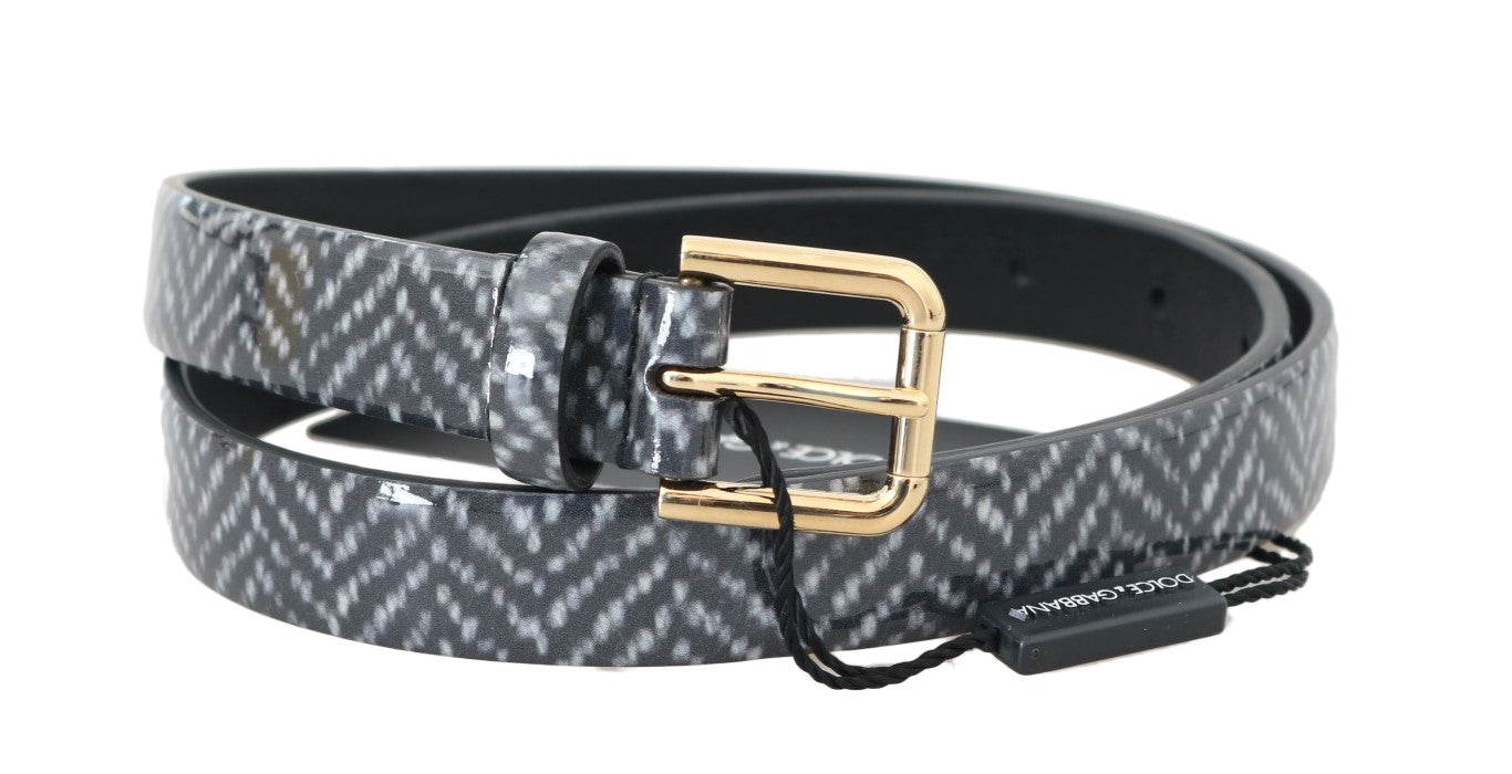 Elegant Chevron Leather Waist Belt