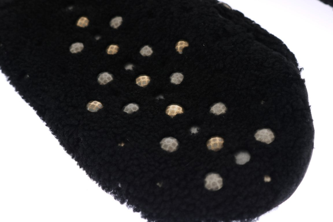 Guantes de caballero de cuero negro con tachuelas