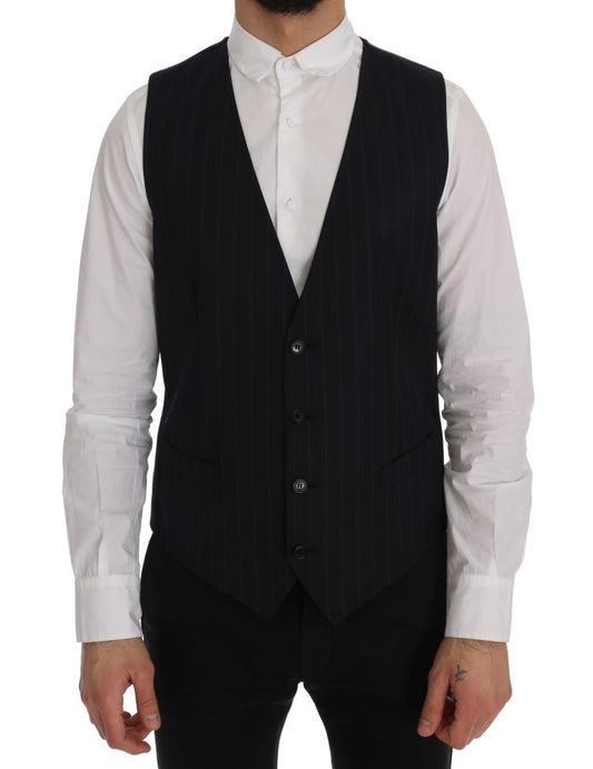 Elegant gestreept gilet van wolmix