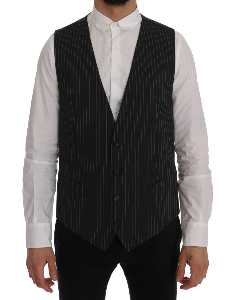 Elegant grijs gestreept vestgilet