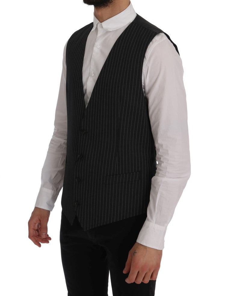 Elegant grijs gestreept vestgilet