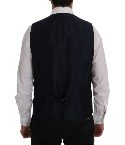 Elegant blauw gestreept gilet