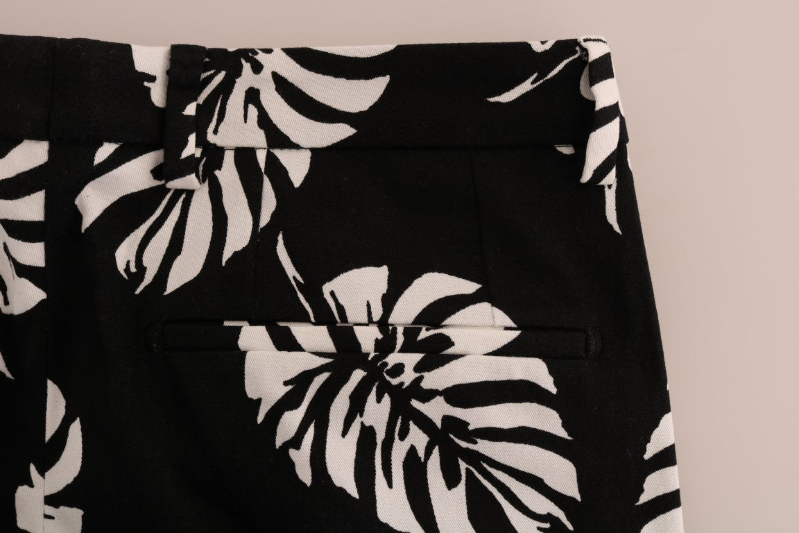 Pantalones tobilleros ajustados con estampado de hojas